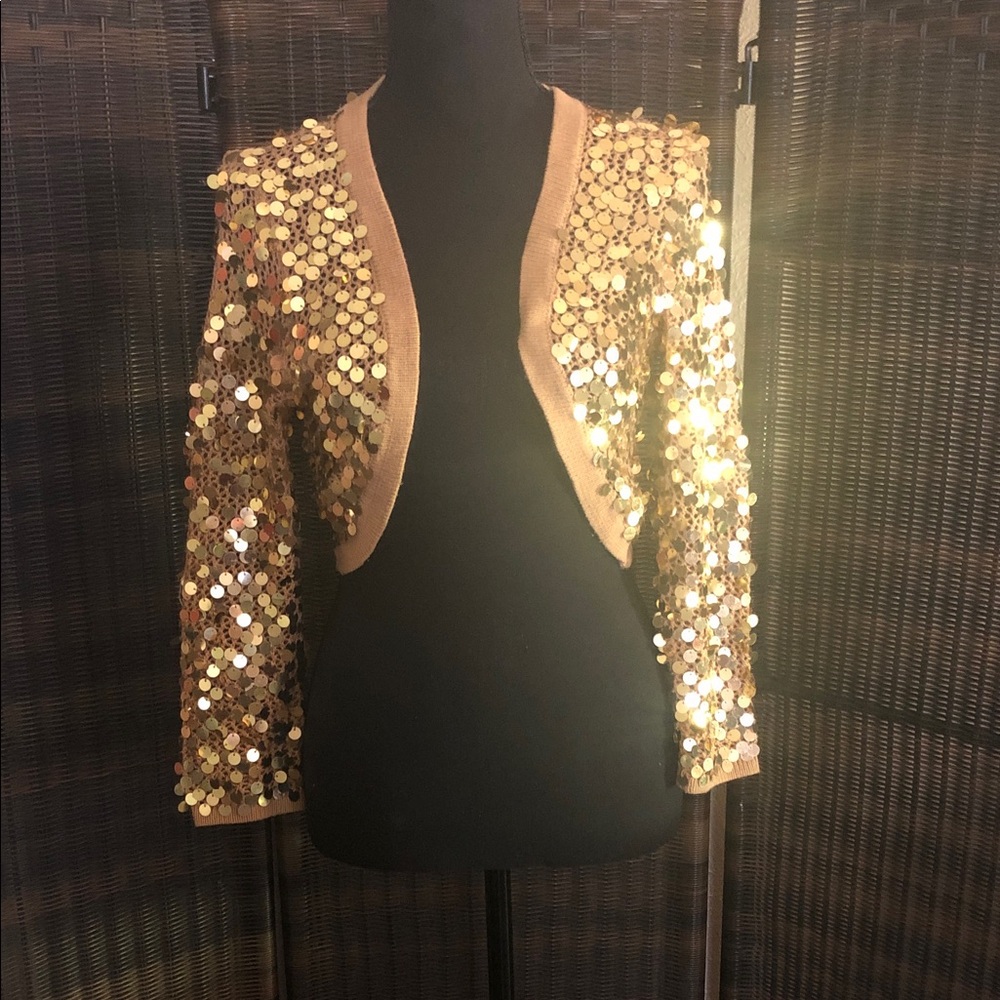 Cejon Women's Gold Sequin Blazer